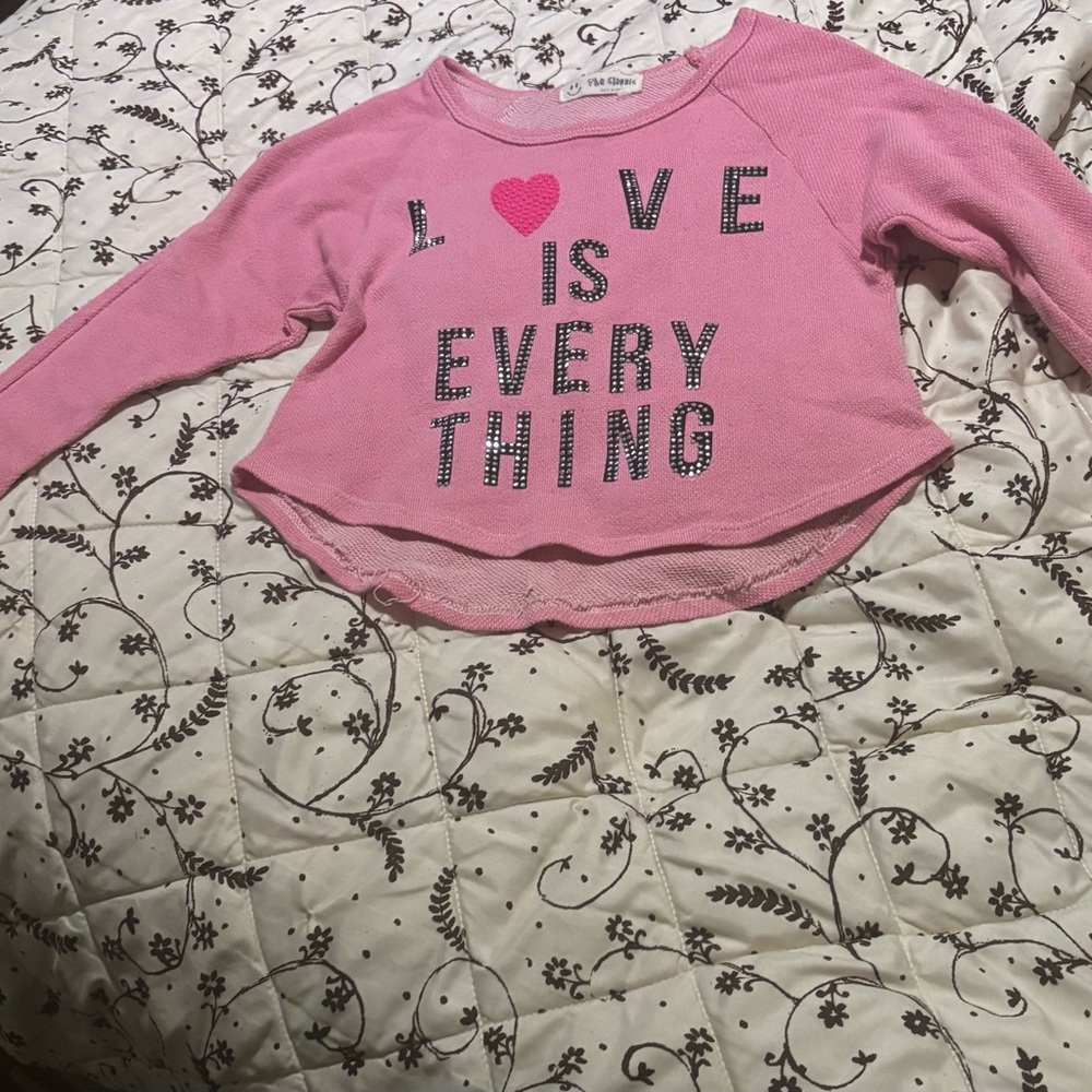 Stylish Pink Crop Top with Love Print